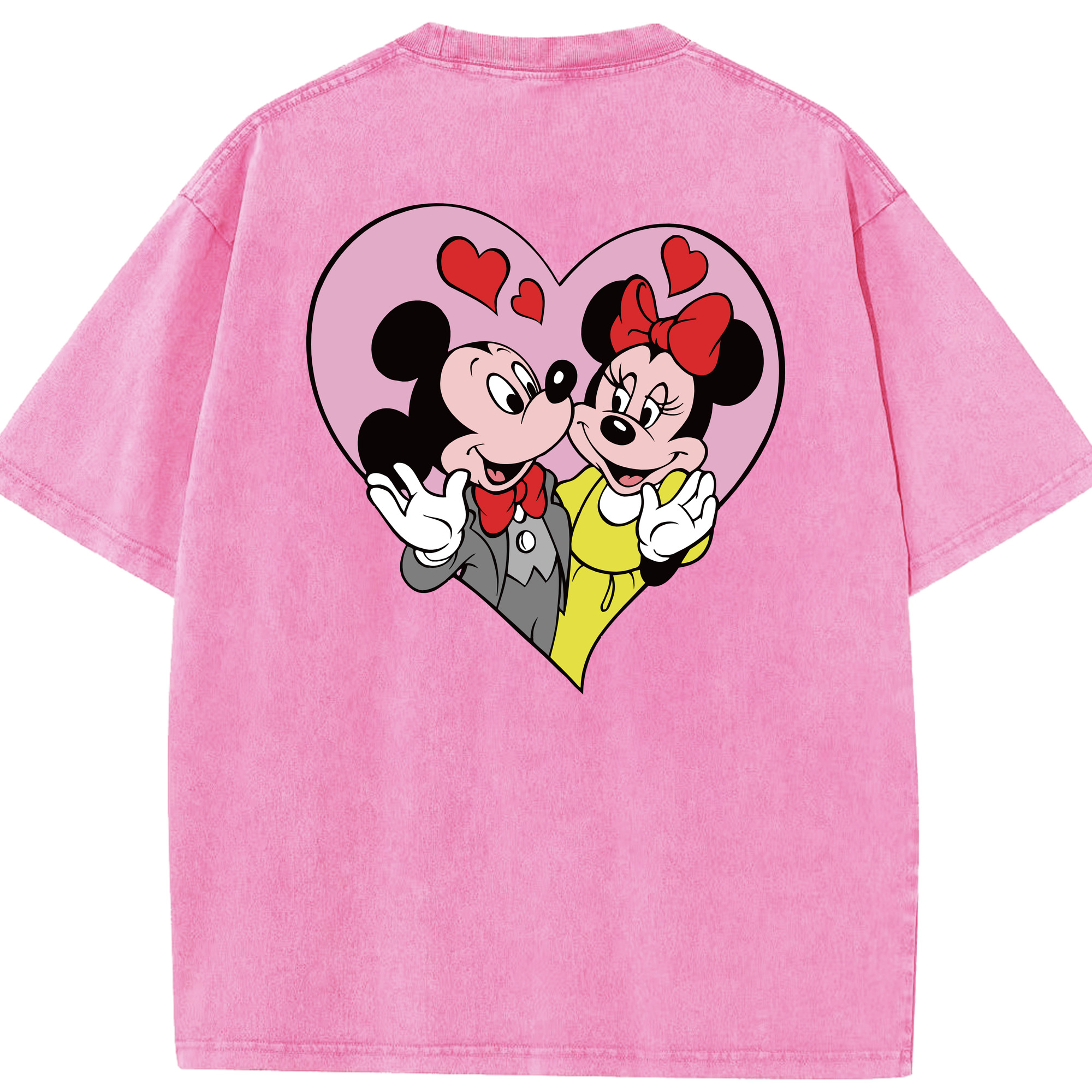 （画像用） ミッキーマウス Mickey Mouse 綿100% ヴィンテージ風 半袖Tシャツ（背面プリント）